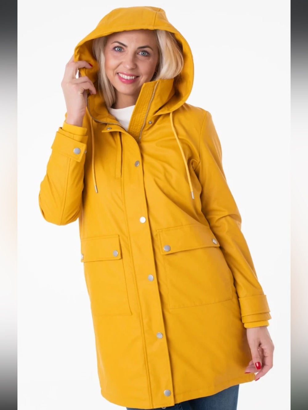 Mustard Yellow Hooded Trench Coat